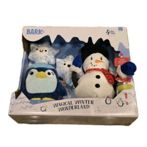 BARK Gnawty or Nice Winter Snowflakes Trio Christmas Dog Toy New Barkbox